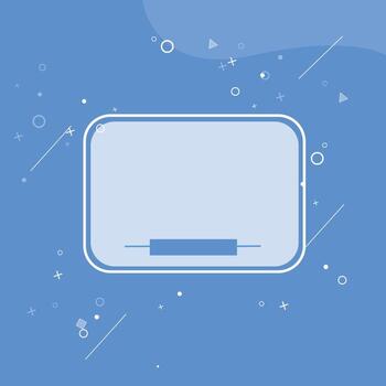 A geometric and clean banner design featuring a blank whiteboard or screen shape on a subtle blue background with abstract patterns vector