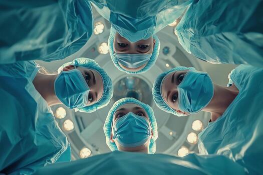 Surgeons Focused on a Patient in the Operating Room During a Crucial Procedure photo