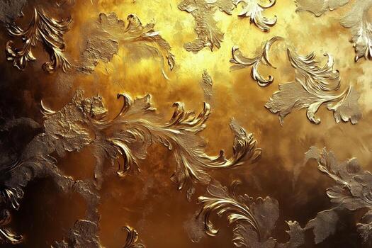 Elegant Gold and Bronze Ornamental Design With Intricate Patterns photo