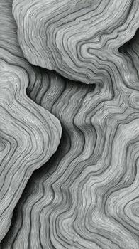 Intricate Pattern of Swirling Lines in Shades of Gray Creating Visual Depth and Movement. photo