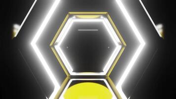 increíble túnel con blanco LED hexágono y multicolor ligero vj lazo video