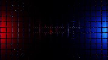 Cubic background VJ loop animation with blue and red lights video