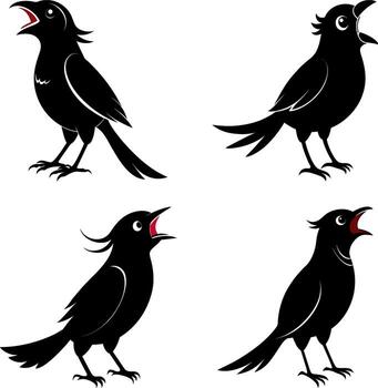 Arte de colección de Pato siluetas, presentando varios poses y estilos para diseño elementos y artístico composiciones vector