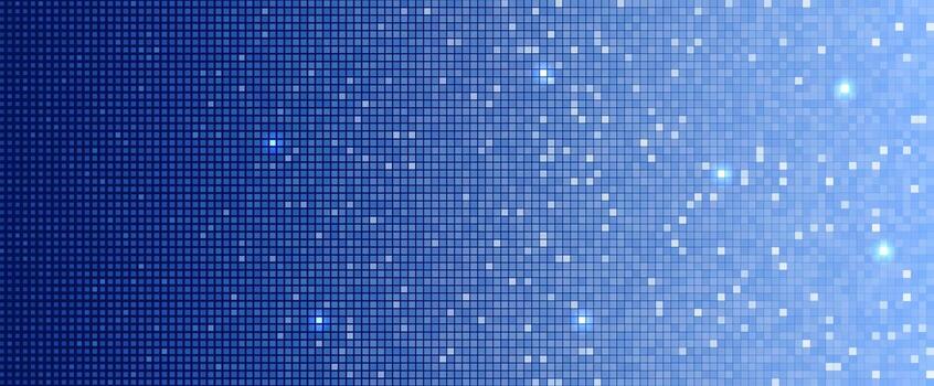 azul píxel cuadrícula brillante partículas dispersado a través de digital degradado antecedentes. futurista ciber modelo para tecnología ui, datos red, ai, tecnología innovación proyecto diseño. ilustración vector