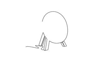 Self drawing animation of single line draw empty archery target on the field. Symbolizing an upcoming goal, blank slate, and start of new business objective. Continuous line draw. Full length animated video