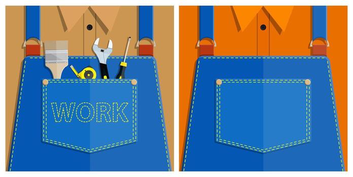 Work apron with tools visible vector