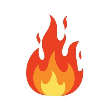 Minimal Fire Icon with Flat Design and Bold Color Layers vector