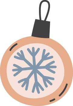 copo de nieve ornamento con lazo vector