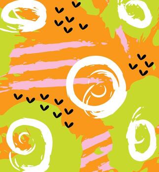 Abstract Brushstroke Pattern with Swirls vector