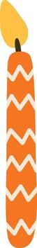 Zigzag Patterned Candle with Flame vector