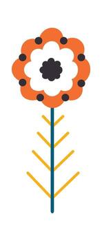 Geometric Flower with Simple Stem vector