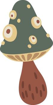 Abstract Mushroom with Geometric Patterns vector