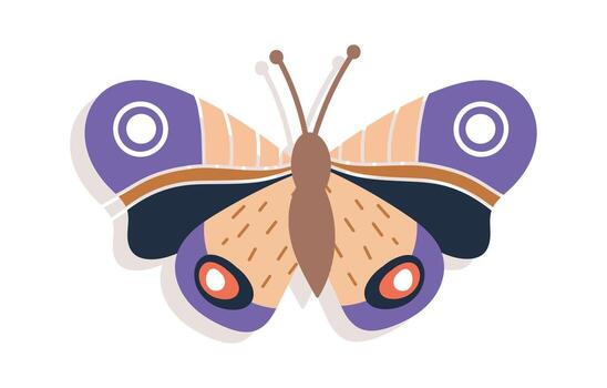 Abstract Butterfly with Geometric Patterns vector