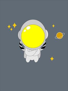 illustration of a cute child astronaut in a space suit, exploring outer space with playful and imaginative style vector
