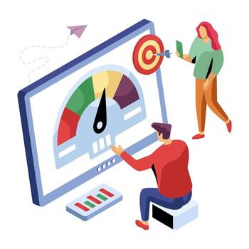Modern illustration of system speed optimization vector