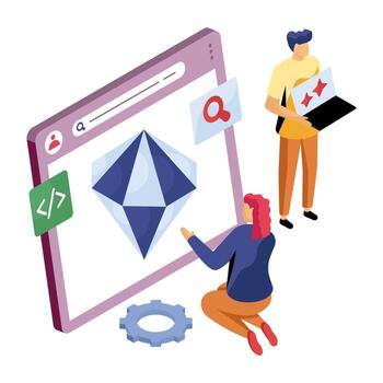 Unique design illustration of premium coding vector