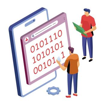 un ilustración diseño de binario código vector