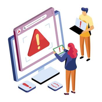 Trendy design illustration of web error vector