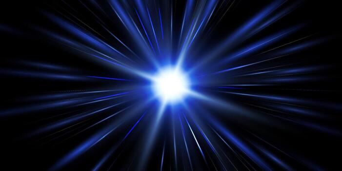 radial velocidad rayos, ligero neón fluir, enfocar en movimiento efecto, azul resplandor velocidad líneas, vistoso ligero caminos perspectiva rayas vector