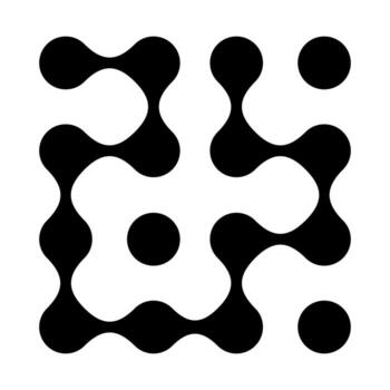 Metaball Connect Dots icon, abstract geometric shape. Connected blobs. vector