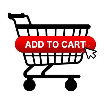 Add to cart button icon with shopping cart. illustration vector