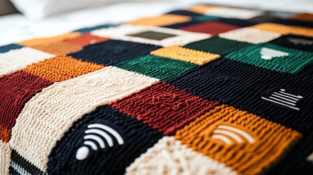 A blanket with wifi symbols on it photo