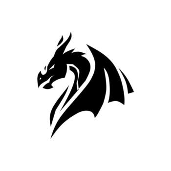 un negrita y feroz continuar logo con afilado, angular alas y un detallado cabeza, simbolizando fuerza, fortaleza, y mítico energía para fantasía o juego de azar marcas vector