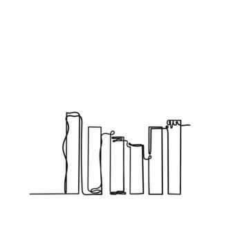 continuous line drawing graph data bar illustration vector