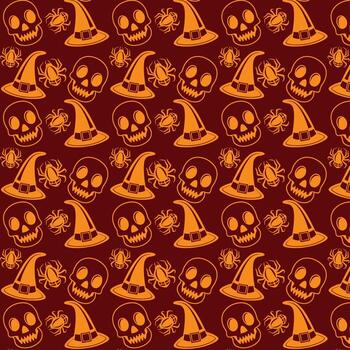 Scary skull and bone pattern on grunge textured background vector