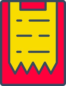 A yellow and red square with a note on it vector