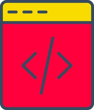 web codificación línea remolcar color burbuja código programación desarrollar vector