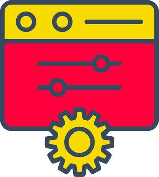 Control Panel Line Tow Color Bubble settings admin options vector