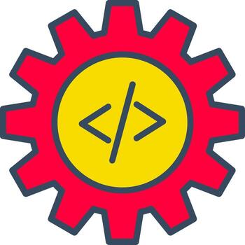 codificación línea remolcar color burbuja programación web desarrollar vector