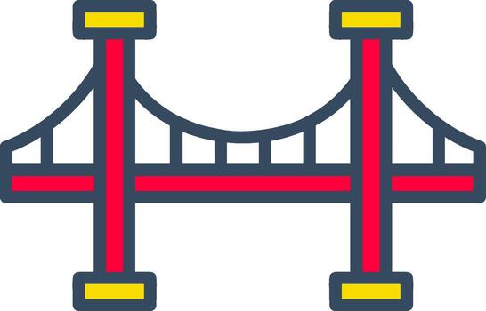 Bridge Line Tow Color Bubble structure connect river vector