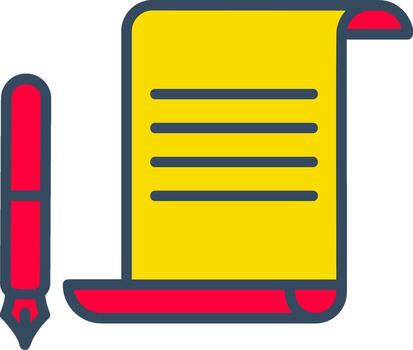 pergamino línea remolcar color burbuja papel antiguo Desplazarse vector