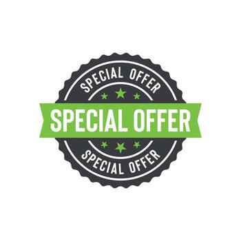 Green and Black Color Special Offer Stamp Seal Template vector