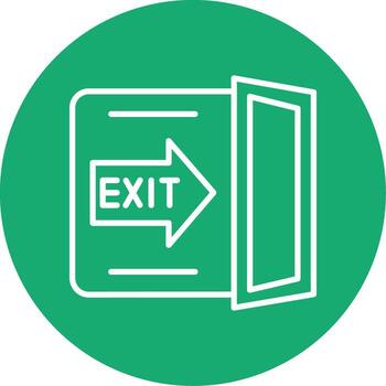 Highway Exit Direction Board Line Multi Circle vector