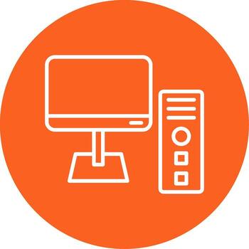 alto actuación escritorio computadora línea multi circulo vector