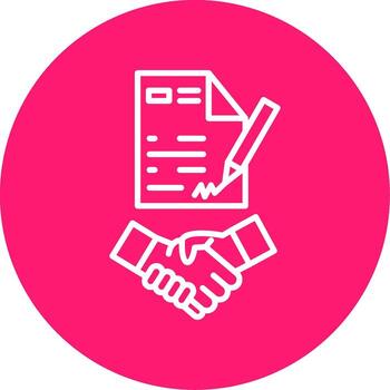 Digital Contract Agreement Form Line Multi Circle vector