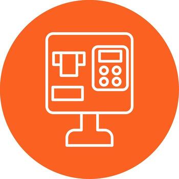 Self Service Ticket Machine Line Multi Circle vector