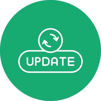 Update Record Button Line Multi Circle vector