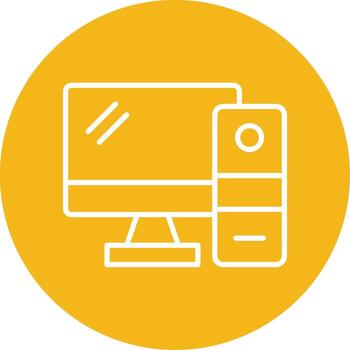 doble pantalla monitor monitor línea multi circulo vector