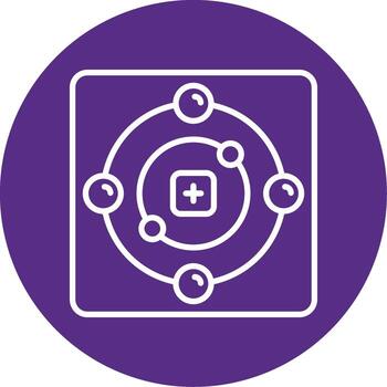 Orbiting Electron Symbol Line Multi Circle vector