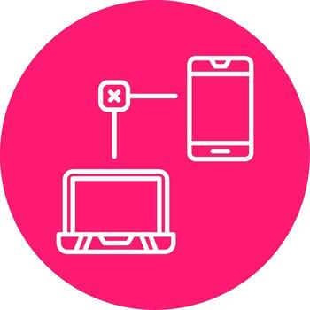 Connection Refused by Server Line Multi Circle vector