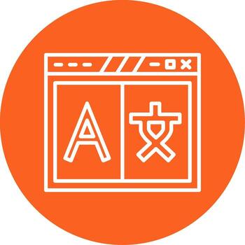 idioma conmutador desplegable icono línea multi circulo vector