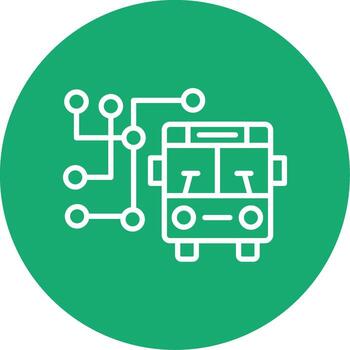 Detailed Bus Route Map Line Multi Circle vector