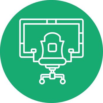 Flight Simulator Cockpit Setup Line Multi Circle vector