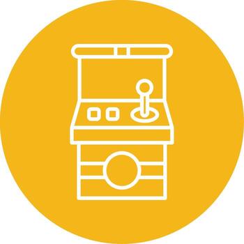 Retro Arcade Machine Line Multi Circle vector