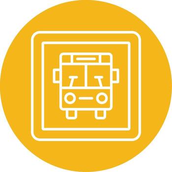 Informational Bus Signage Line Multi Circle vector