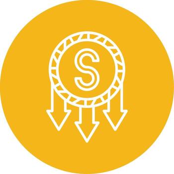 Prices Slashed Downward Tag Line Multi Circle vector